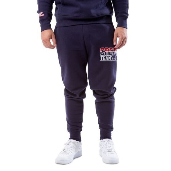 NWT HP Farms Cream Team Joggers Navy Drawstring Elastic Ankle 2XL - Picture 1 of 5